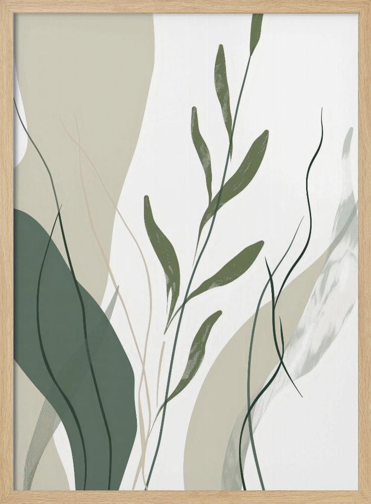 Green Abstract Leaves No 1 - Poster / Art Print