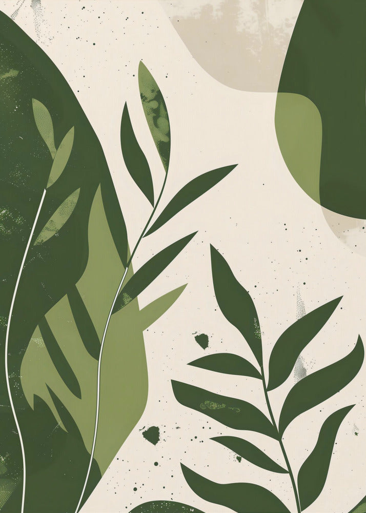 Green Abstract Leaves No 2 - Poster / Art Print