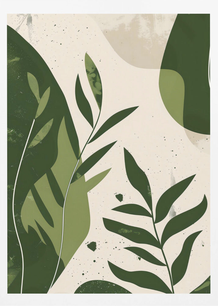 Green Abstract Leaves No 2 - Poster / Art Print