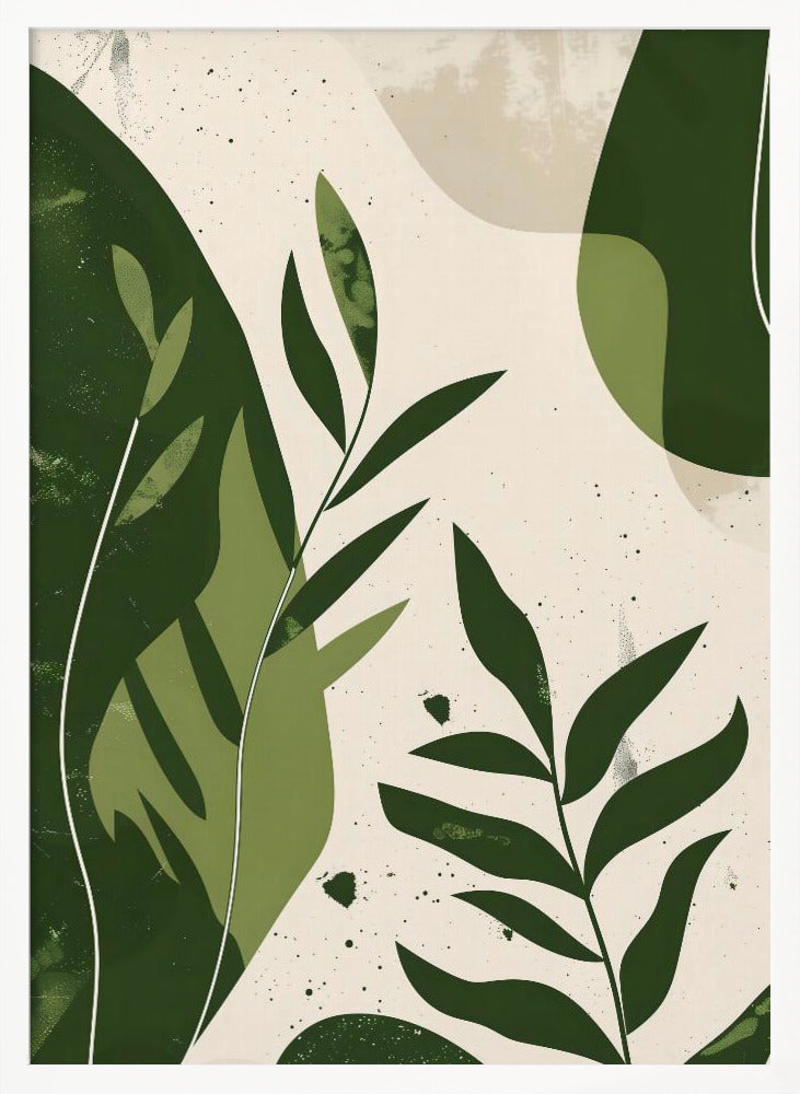 Green Abstract Leaves No 2 - Poster / Art Print