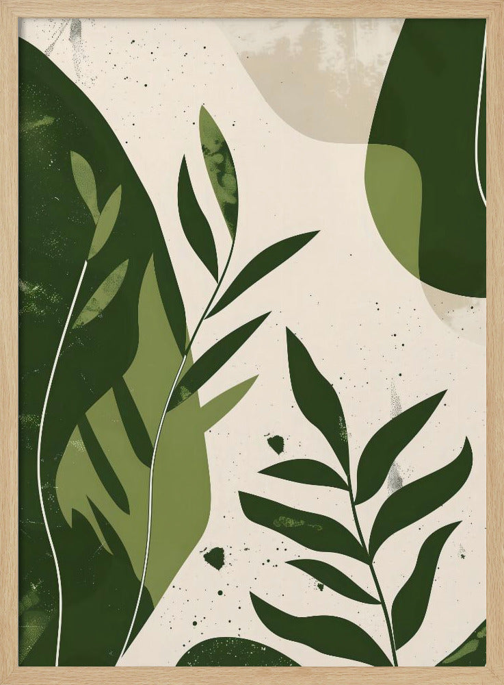 Green Abstract Leaves No 2 - Poster / Art Print