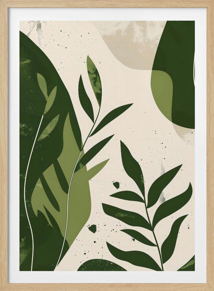 Green Abstract Leaves No 2 - Poster / Art Print