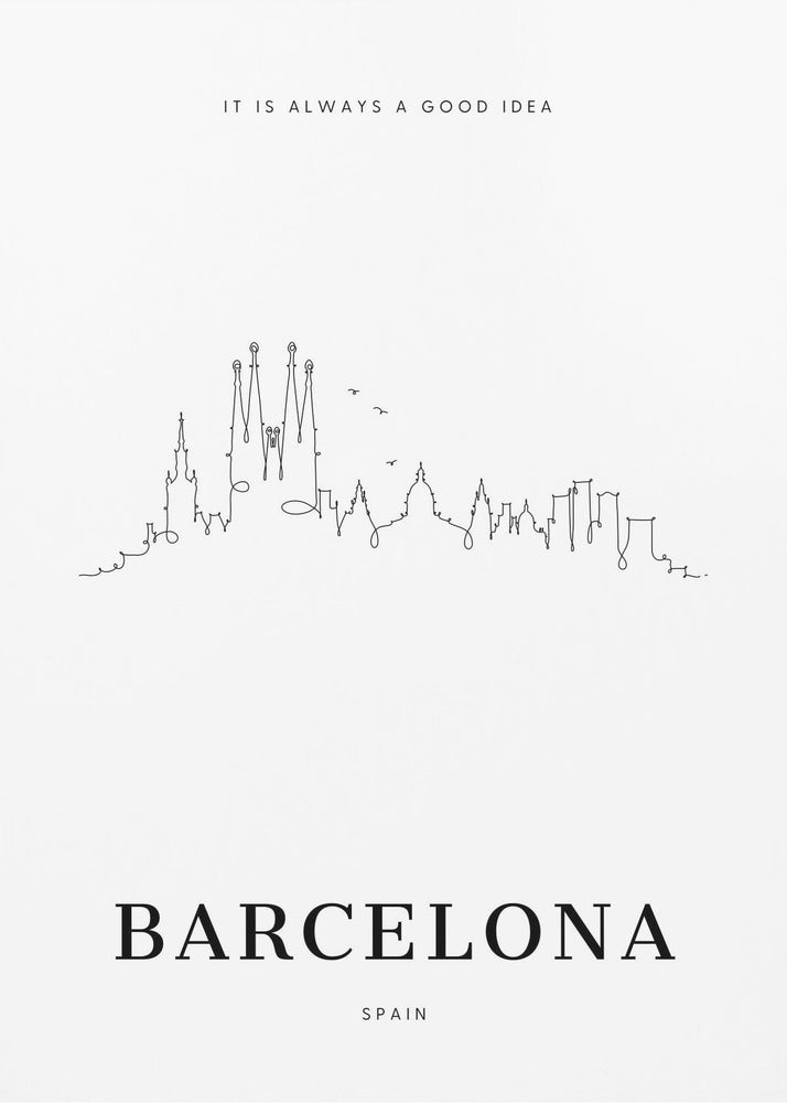 Barcelona - Skyline - Poster / Art Print