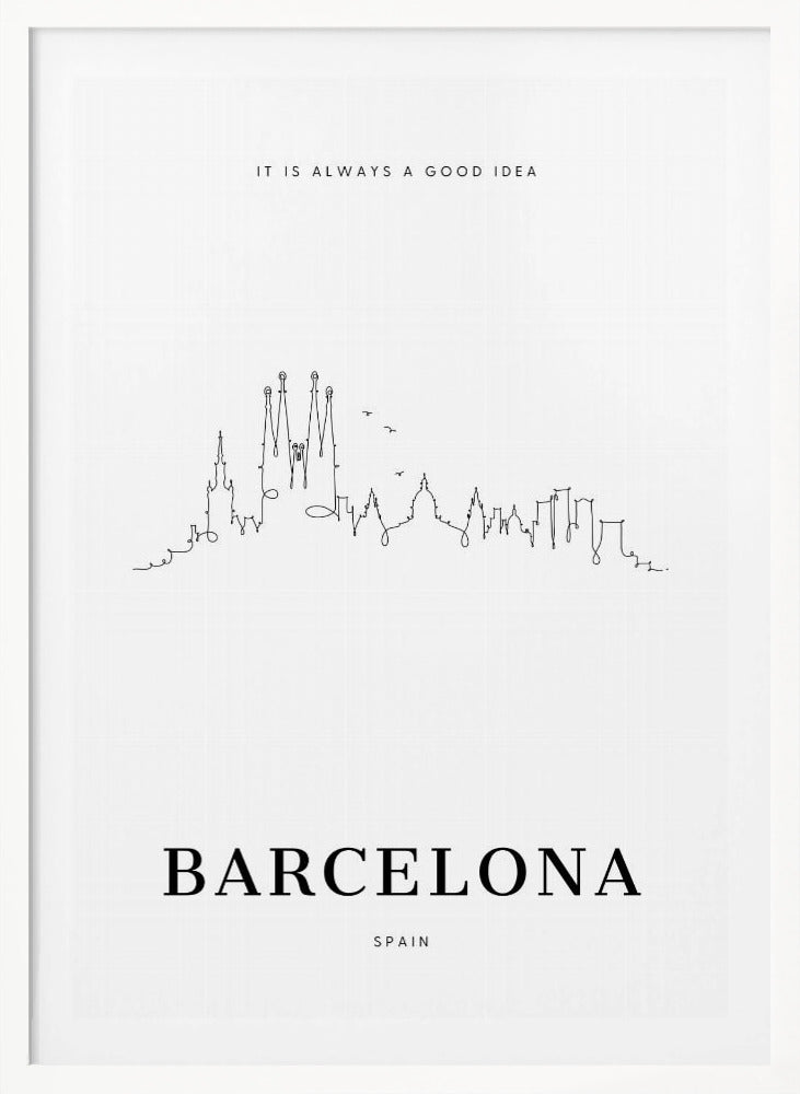Barcelona - Skyline - Poster / Art Print