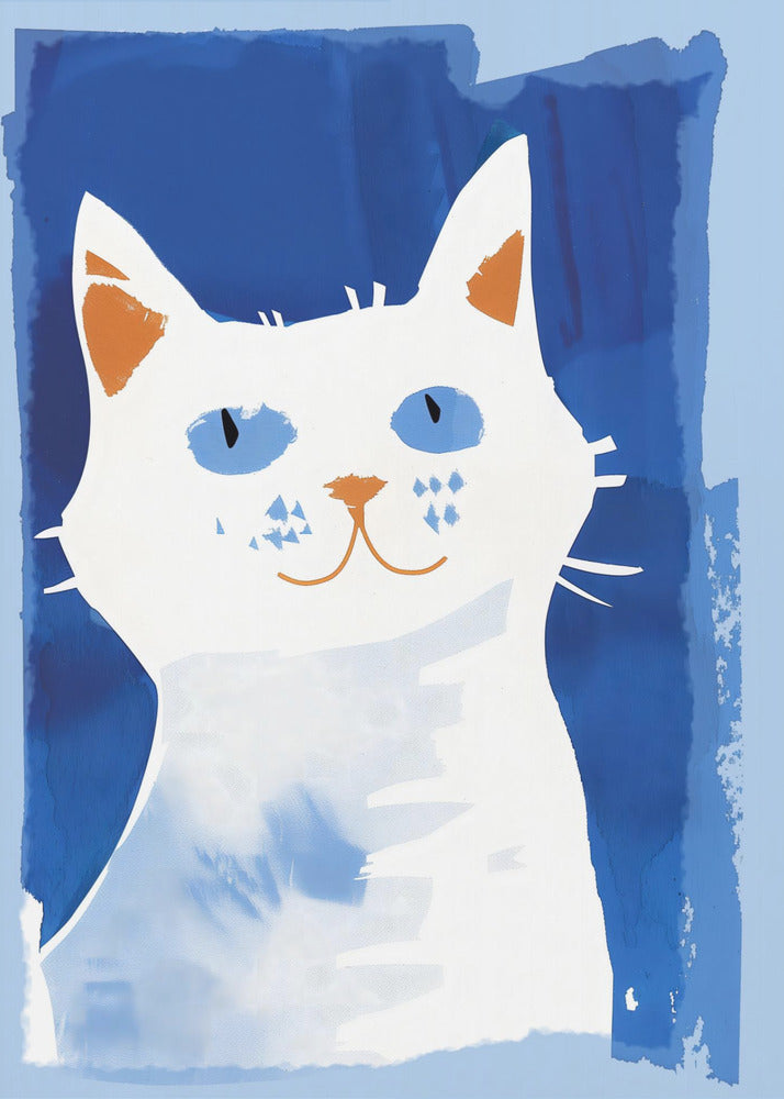 Cat In Blue - Poster / Art Print