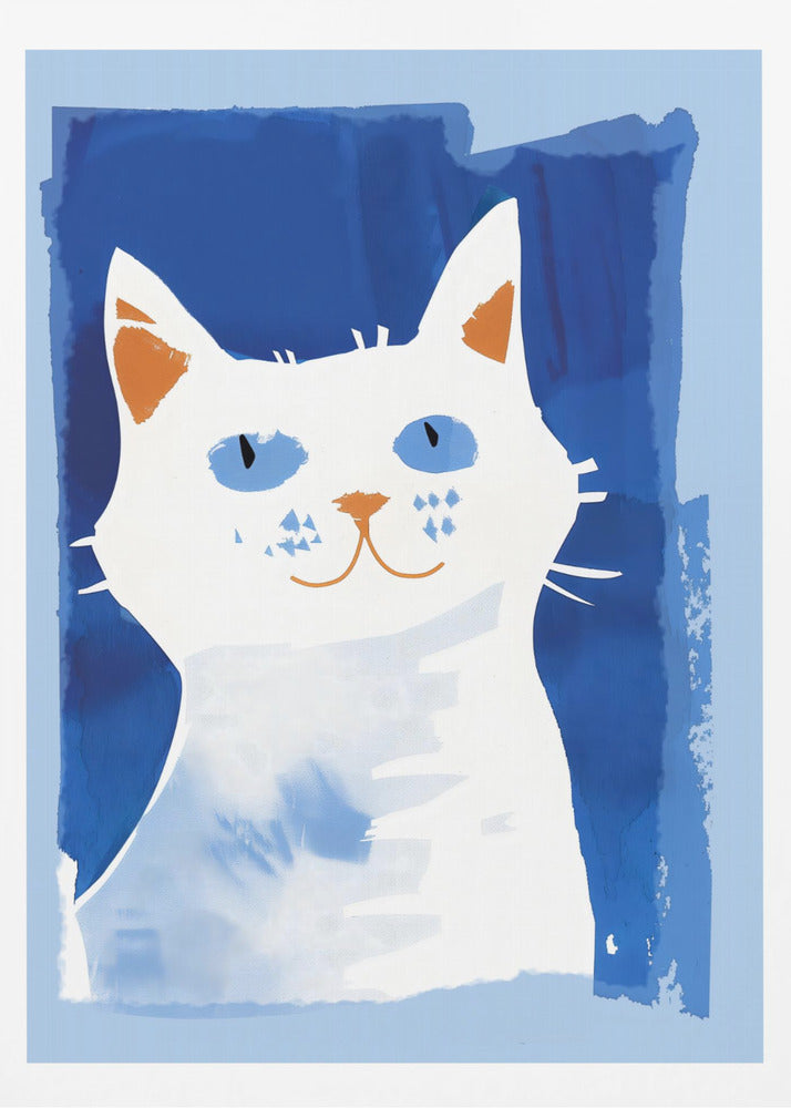 Cat In Blue - Poster / Art Print