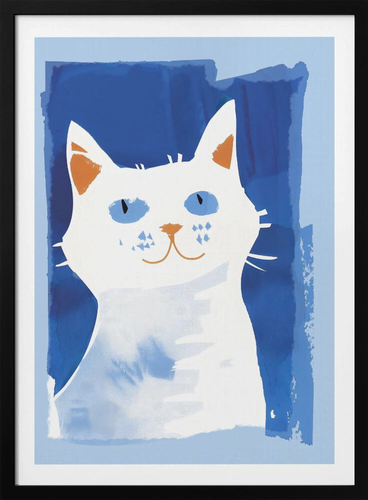 Cat In Blue - Poster / Art Print