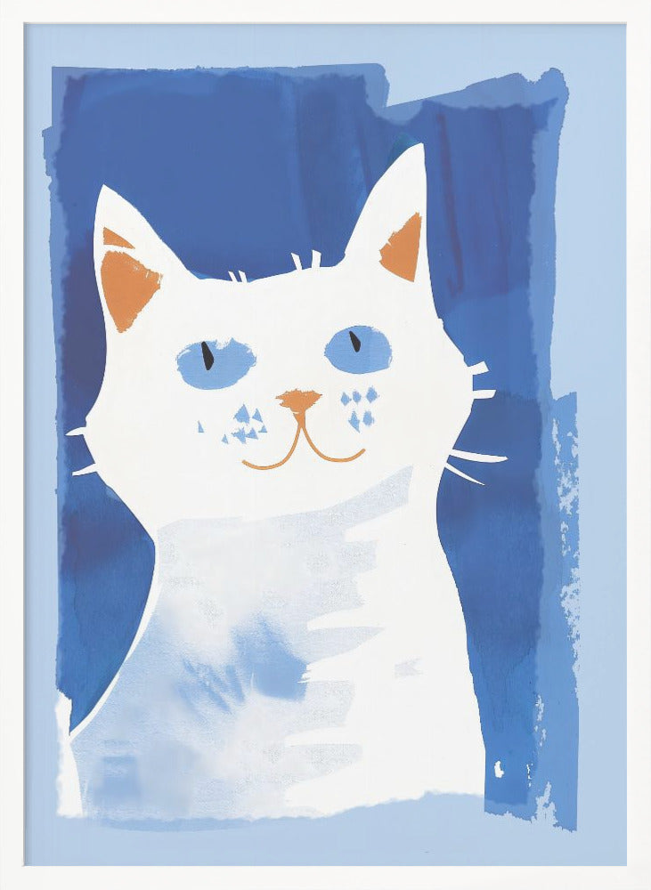 Cat In Blue - Poster / Art Print