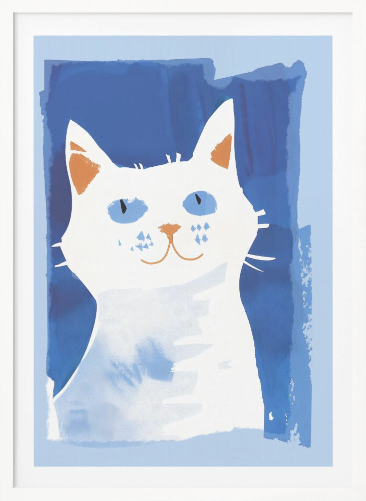 Cat In Blue - Poster / Art Print