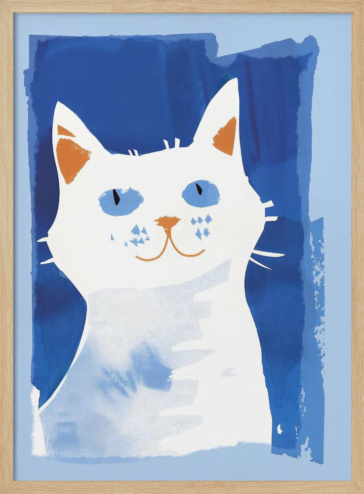 Cat In Blue - Poster / Art Print