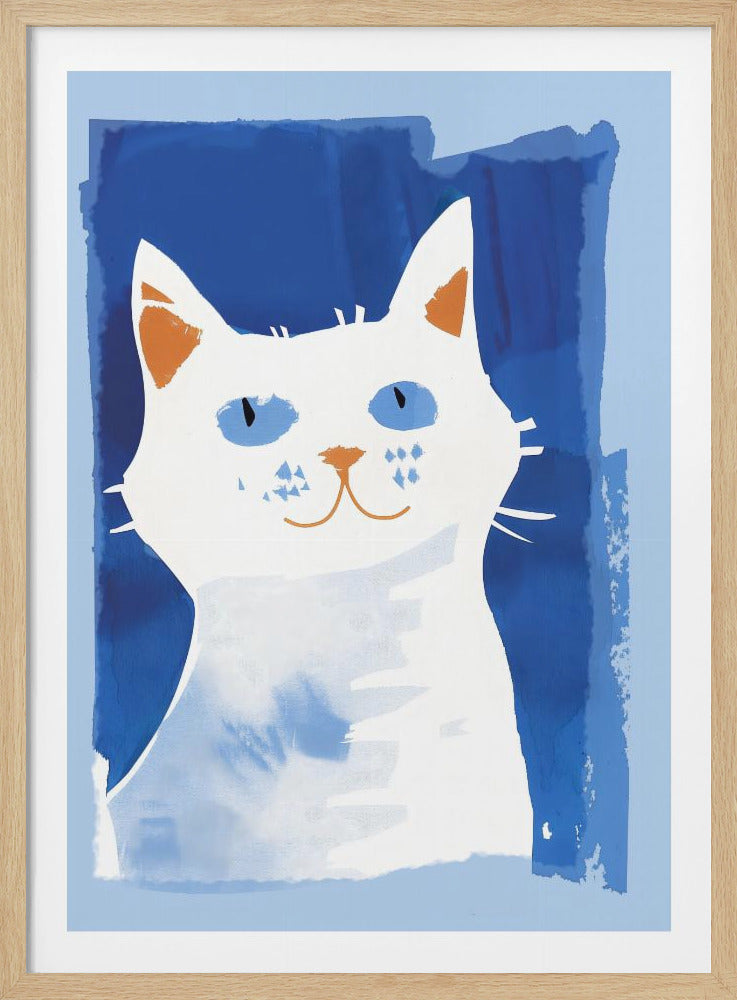 Cat In Blue - Poster / Art Print