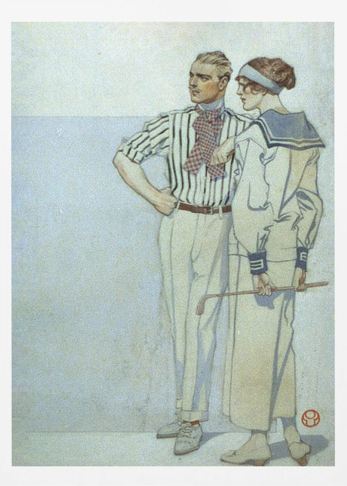 Man and Woman In Sport Clothes (1913) - Poster / Art Print