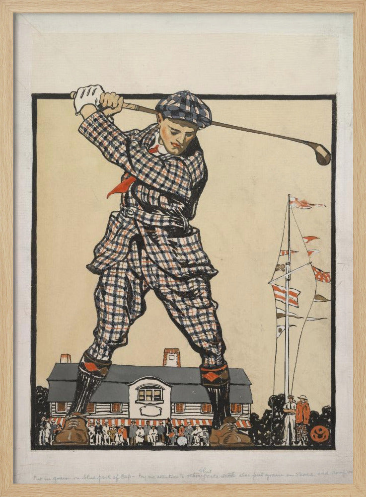 Man Swinging Golf Club (1915) - Poster / Art Print