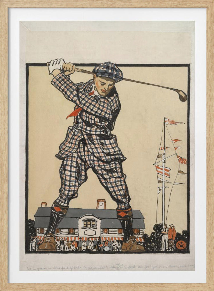 Man Swinging Golf Club (1915) - Poster / Art Print