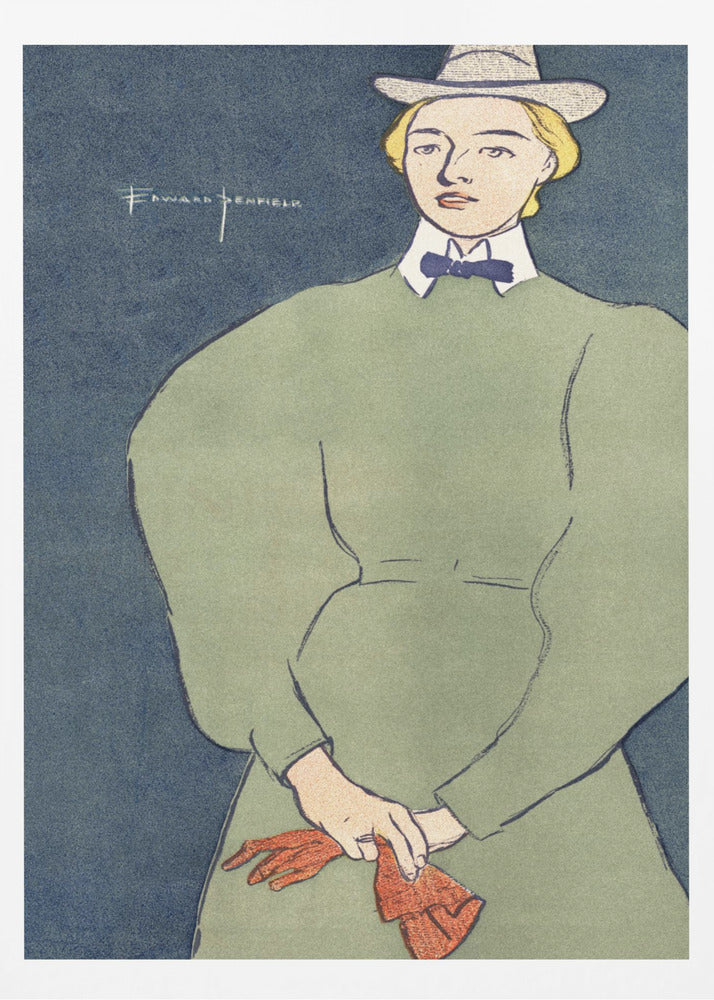 Woman Holding Gloves (1896) - Poster / Art Print