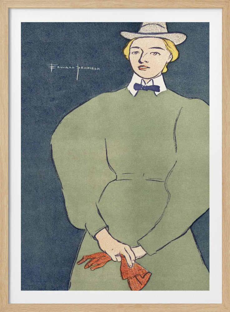 Woman Holding Gloves (1896) - Poster / Art Print