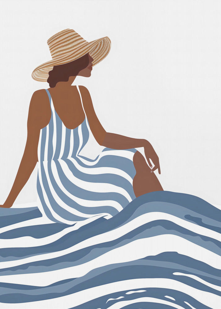 The Girl In The Striped Dress - Poster / Art Print
