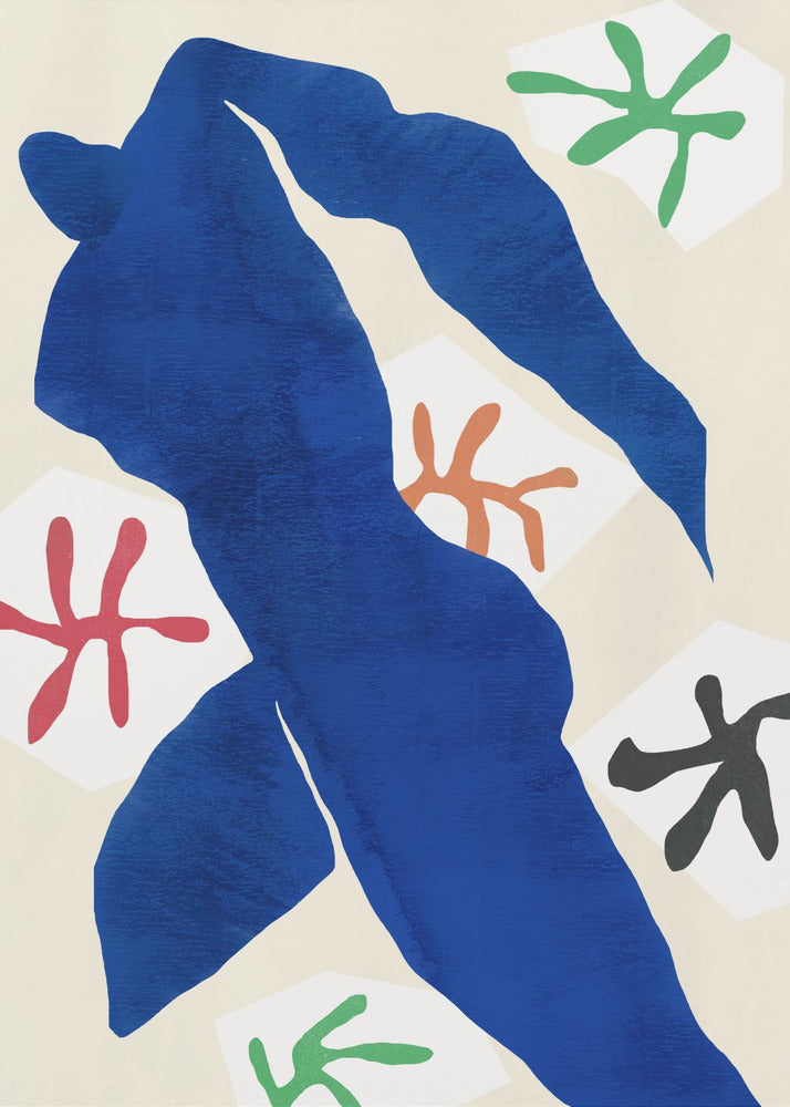 Abstract Blue Figure - Poster / Art Print
