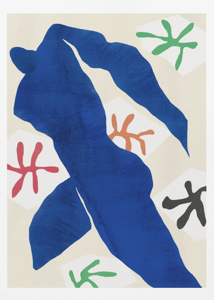 Abstract Blue Figure - Poster / Art Print