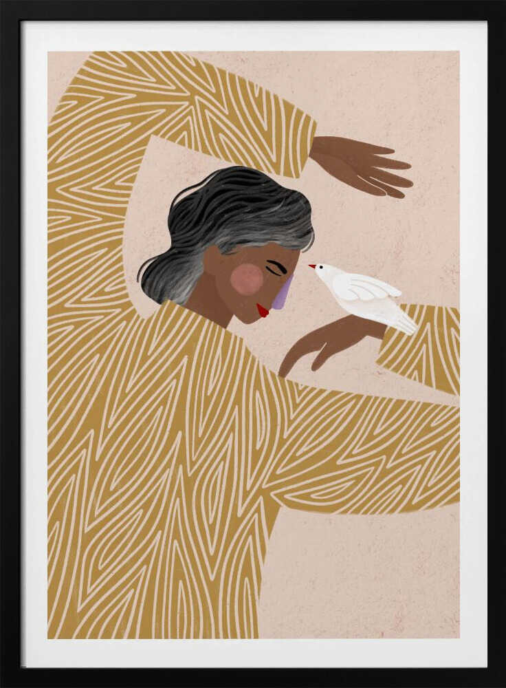 The Woman With a Bird - Poster / Art Print