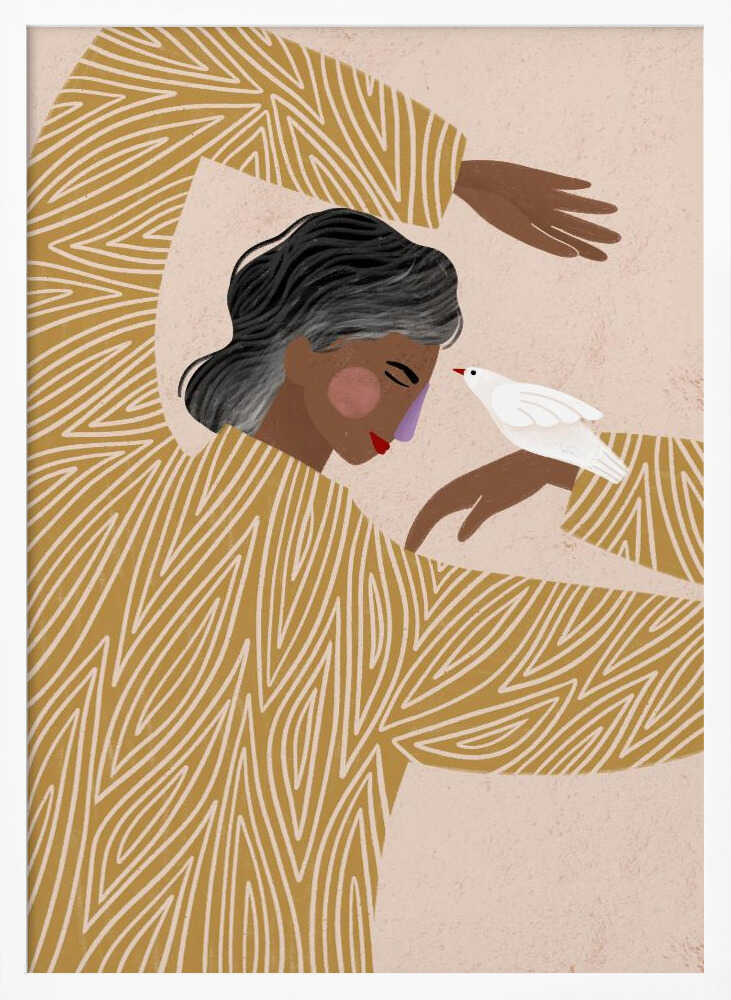 The Woman With a Bird - Poster / Art Print