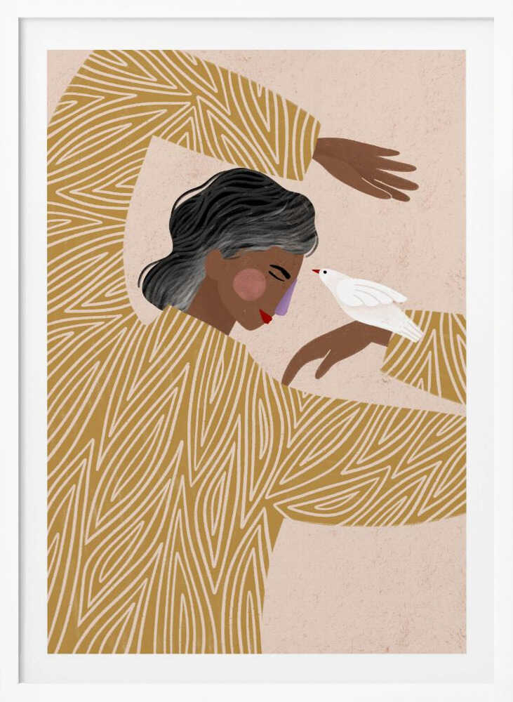 The Woman With a Bird - Poster / Art Print