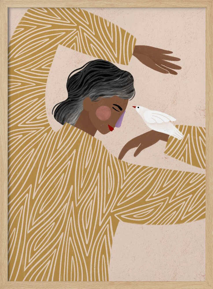 The Woman With a Bird - Poster / Art Print