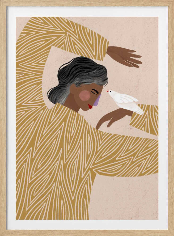 The Woman With a Bird - Poster / Art Print