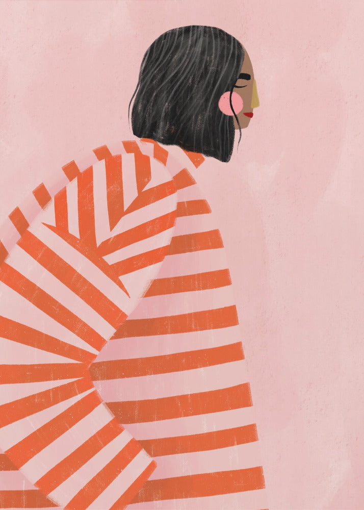 The Woman With the Orange Stripes - Poster / Art Print
