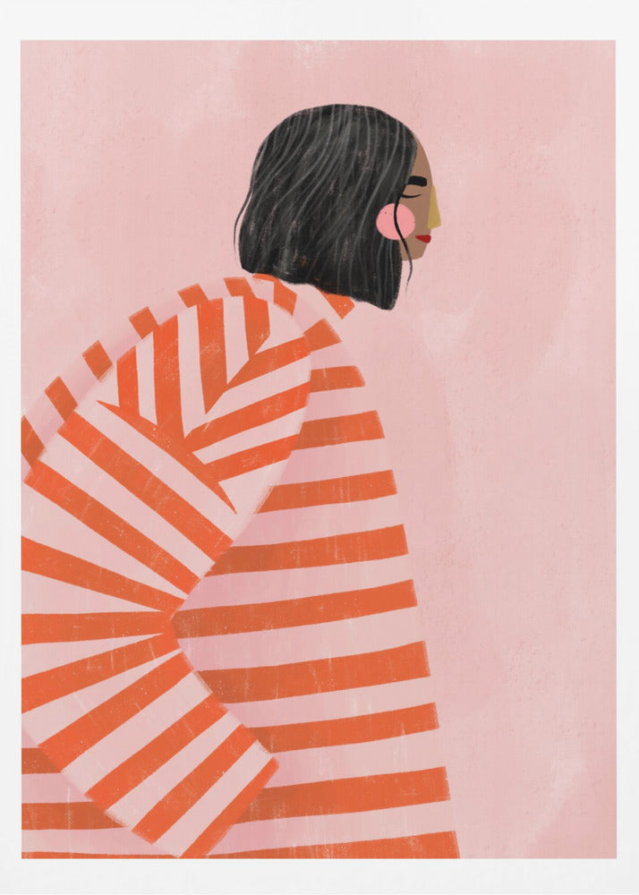 The Woman With the Orange Stripes - Poster / Art Print