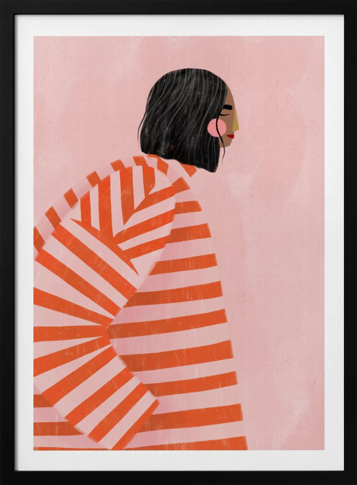 The Woman With the Orange Stripes - Poster / Art Print