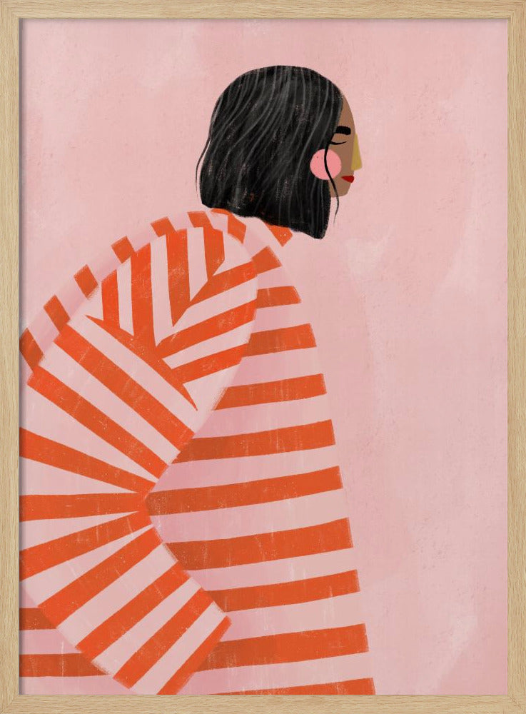 The Woman With the Orange Stripes - Poster / Art Print