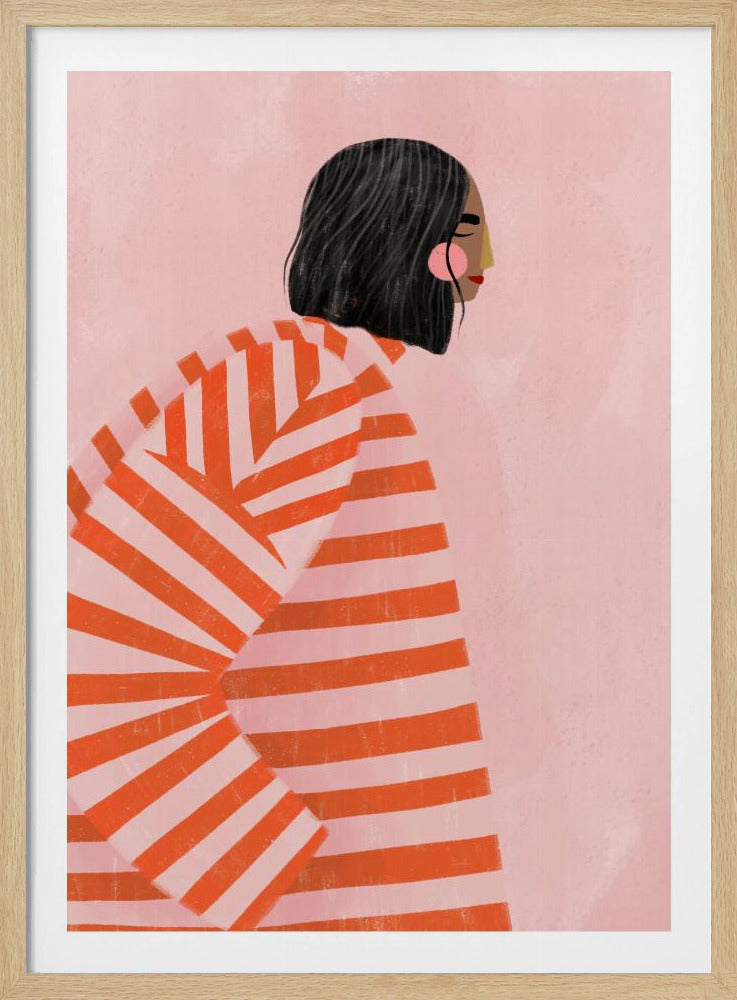 The Woman With the Orange Stripes - Poster / Art Print
