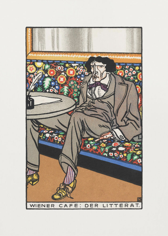 Viennese Café the Man of Letters - Poster / Art Print