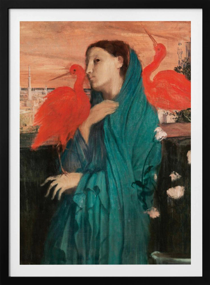 Young Woman With Ibis - Poster / Art Print