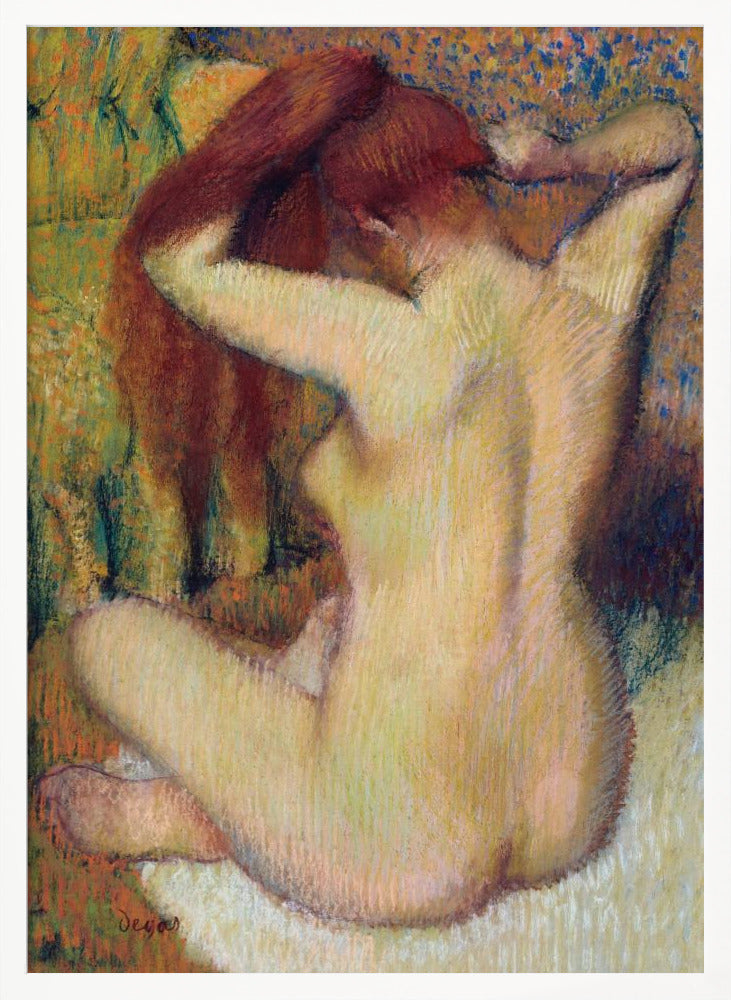 Woman Combing Her Hair - Poster / Art Print