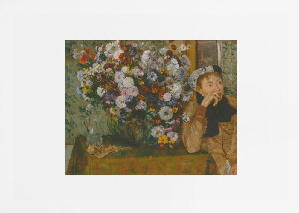 A Woman Seated Beside a Vase of Flowers No.2 - Poster / Art Print