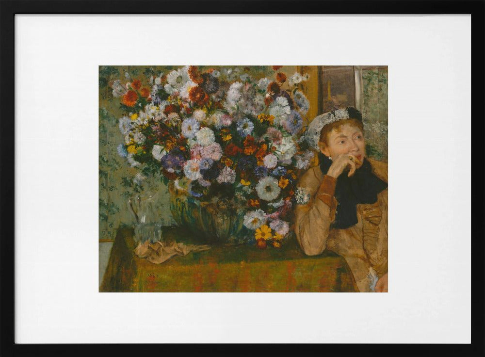 A Woman Seated Beside a Vase of Flowers No.2 - Poster / Art Print