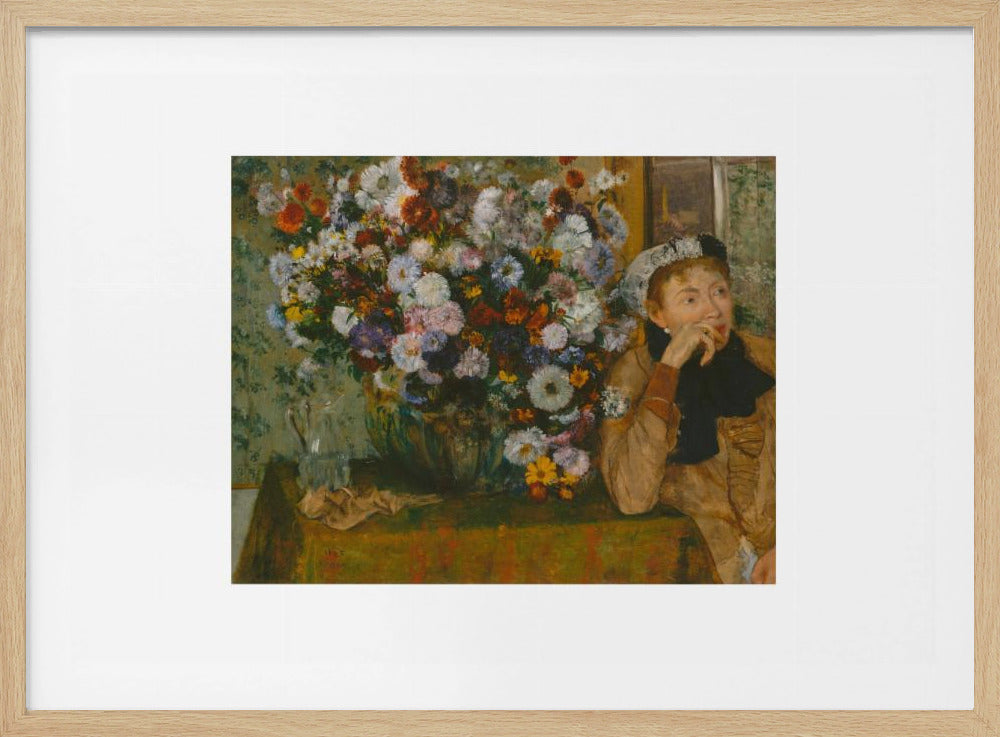 A Woman Seated Beside a Vase of Flowers No.2 - Poster / Art Print