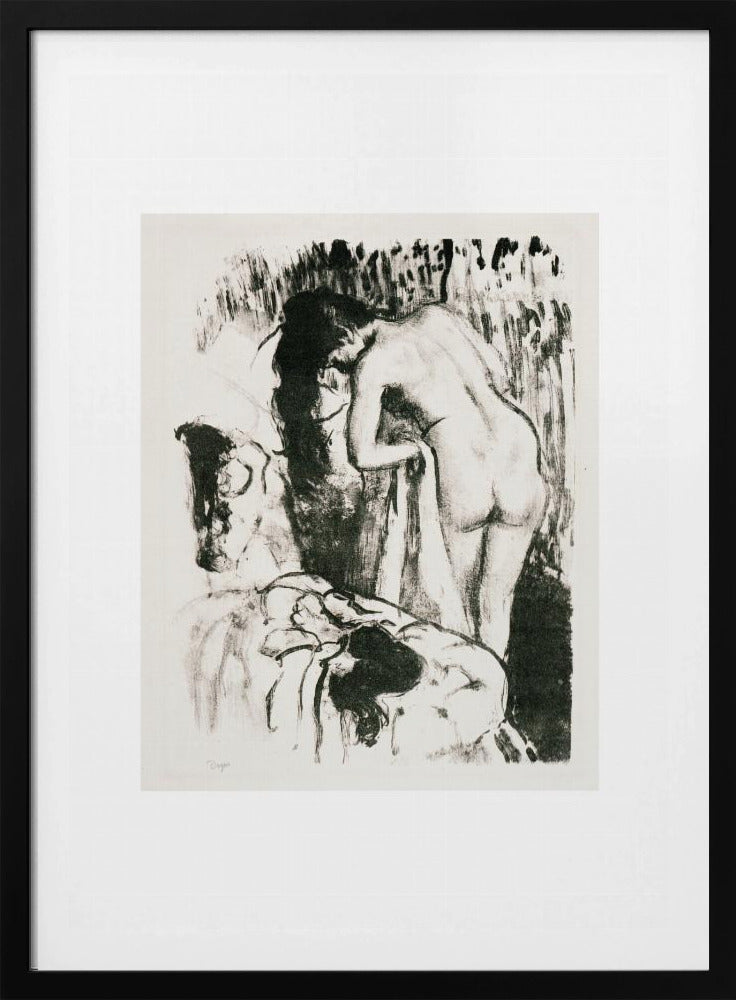 Nude Woman Standing, Drying Herself - Poster / Art Print