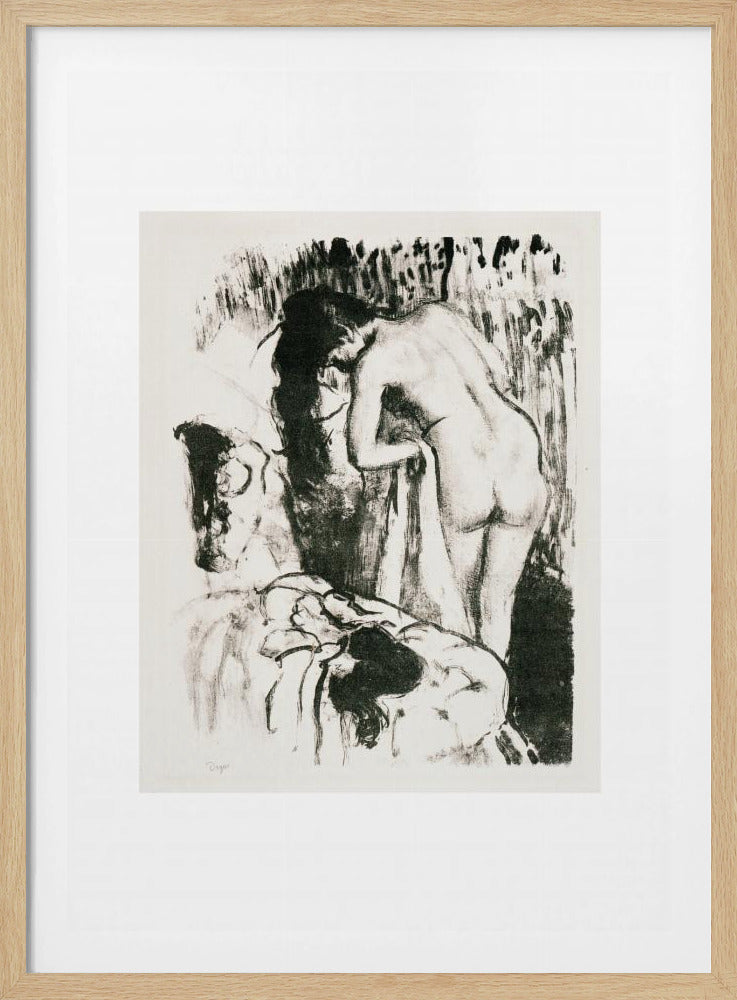 Nude Woman Standing, Drying Herself - Poster / Art Print