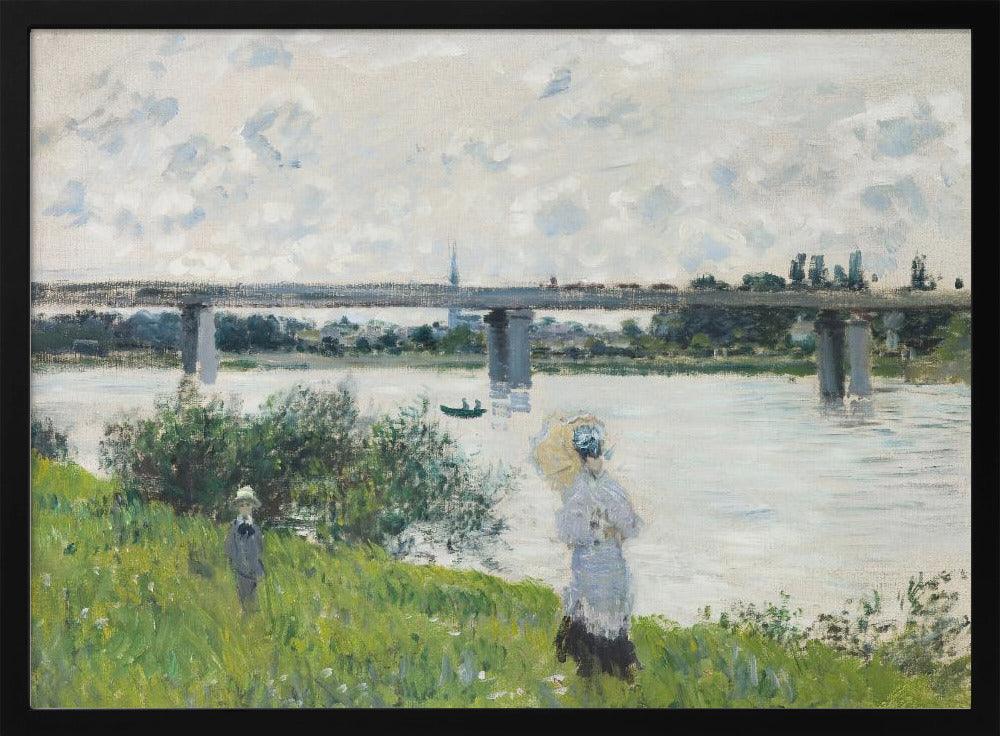 Claude Monet's the Promenade With the Railroad Bridge, Argenteuil (1874) - Poster / Art Print