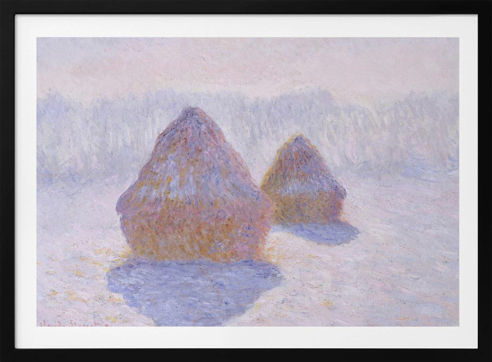 Haystacks (effect of Snow and Sun) (1891) By Claude Monet - Poster / Art Print