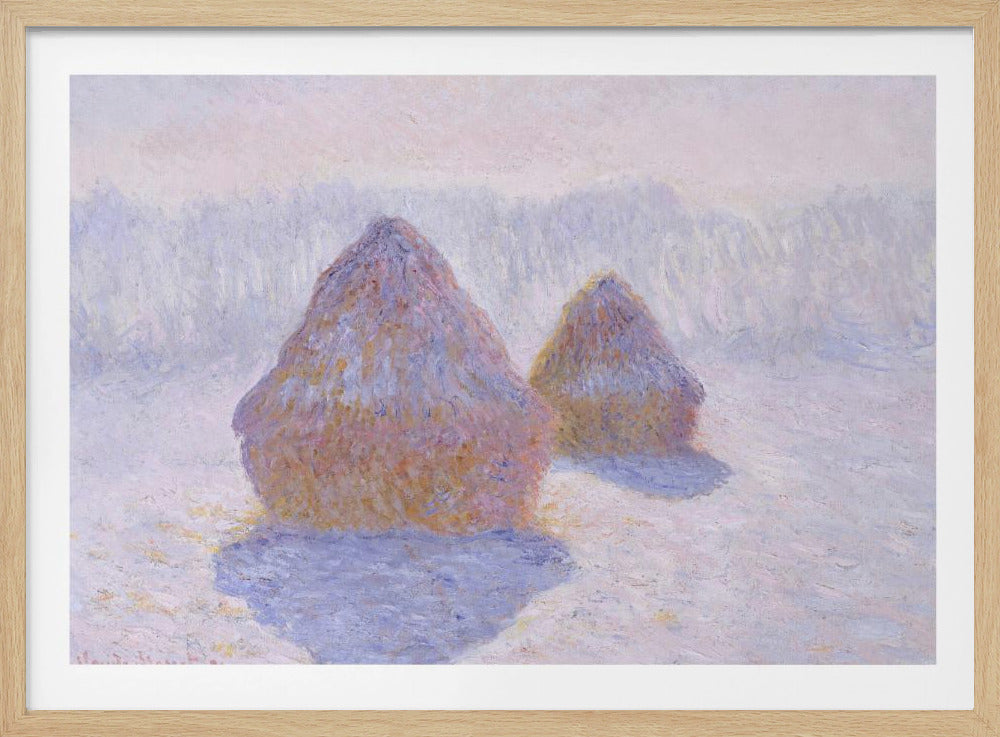 Haystacks (effect of Snow and Sun) (1891) By Claude Monet - Poster / Art Print