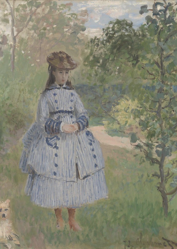 Girl With Dog By Claude Monet - Poster / Art Print