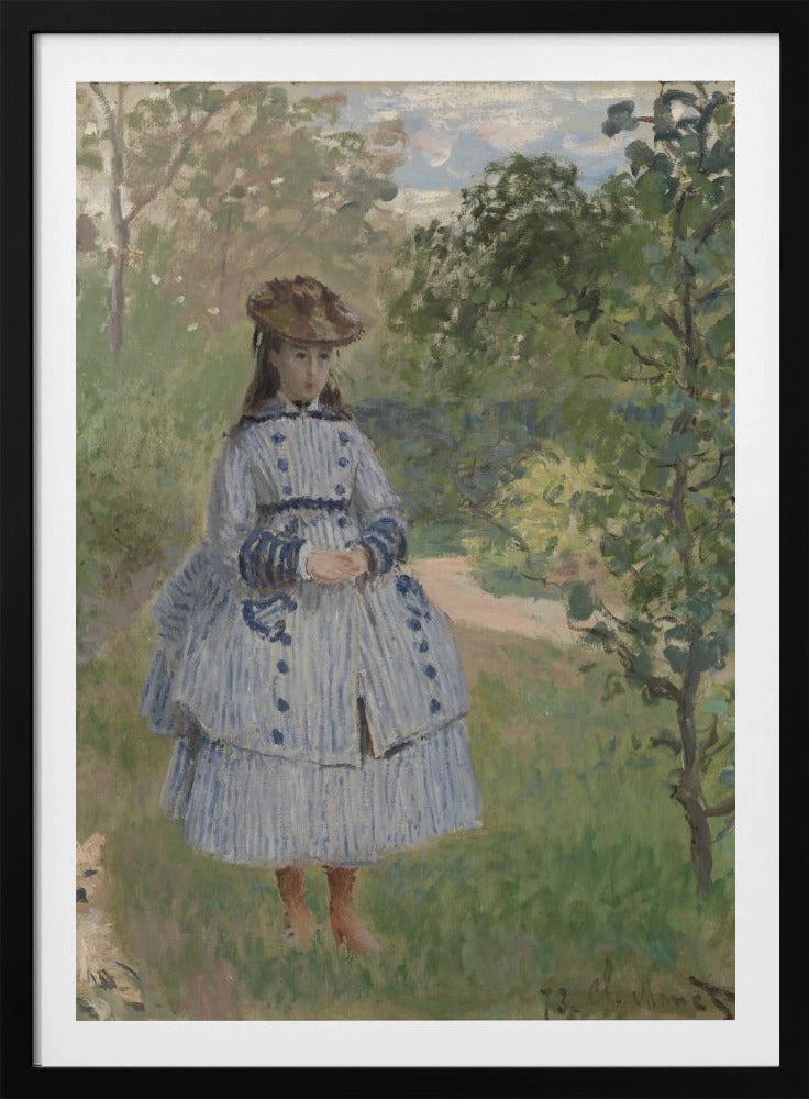 Girl With Dog By Claude Monet - Poster / Art Print