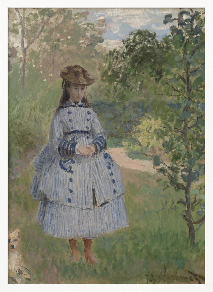 Girl With Dog By Claude Monet - Poster / Art Print