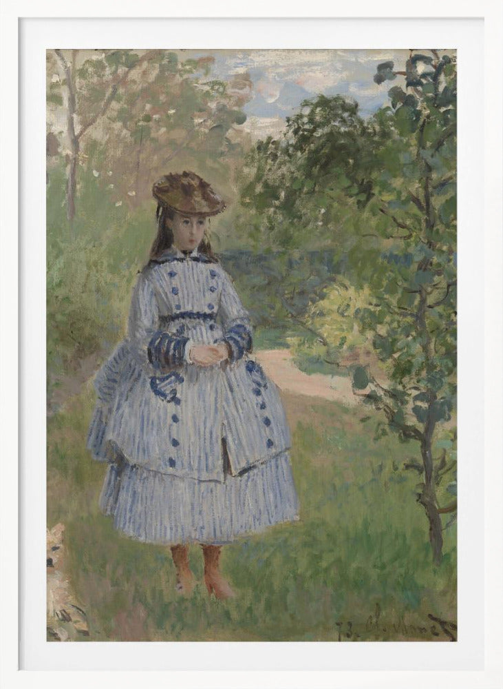 Girl With Dog By Claude Monet - Poster / Art Print