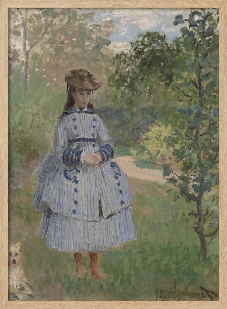Girl With Dog By Claude Monet - Poster / Art Print