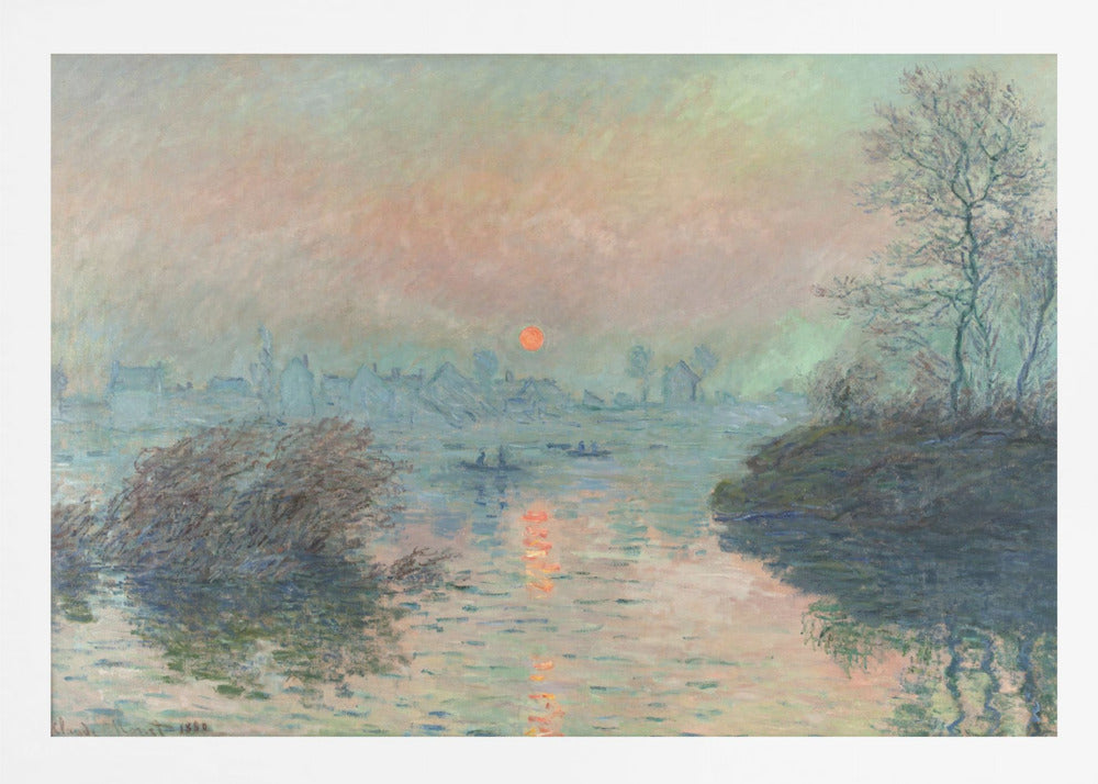 Sun Setting On the Seine At Lavacourt (1880) Claude Monet - Poster / Art Print